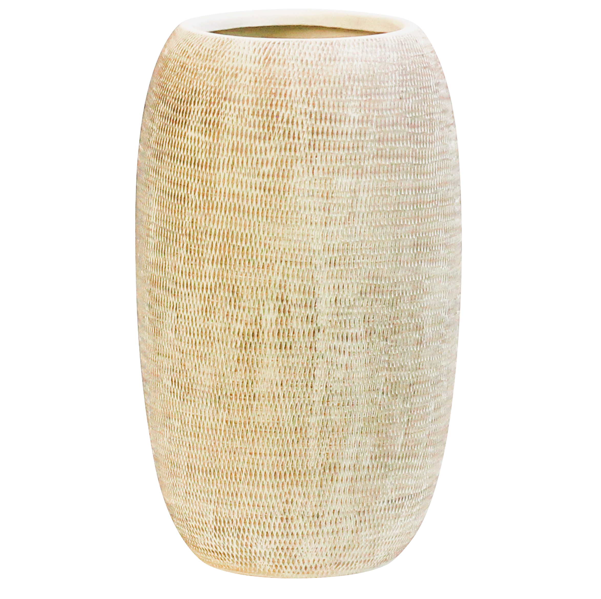 Athena Vase - Large Flower Vase - Aged Off-White Ceramic Vases Patterned