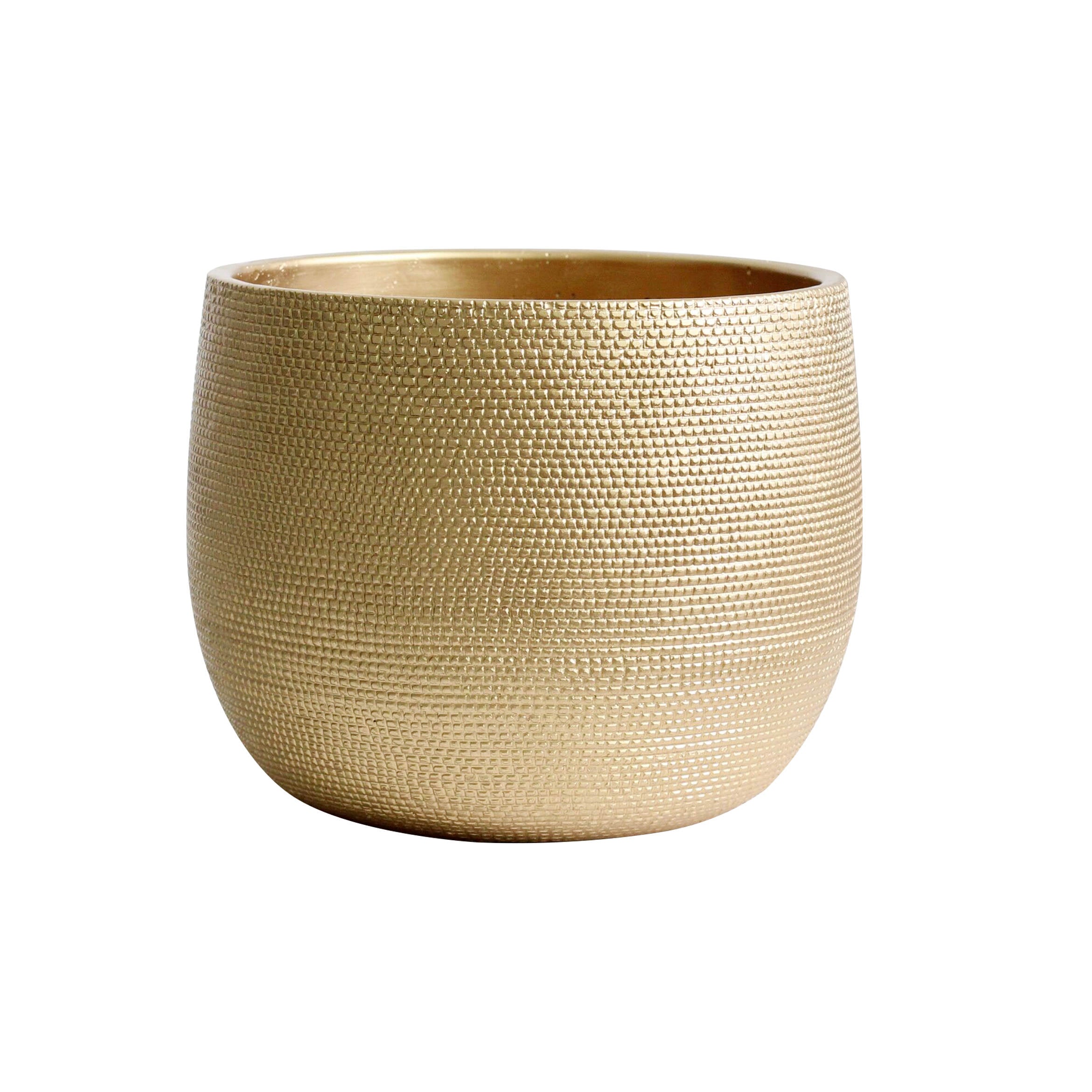 Olly & Rose Extra Large Plant Pot Patterned - Barcelona Gold Garden Planter - XL Flower Pot  - 40cm