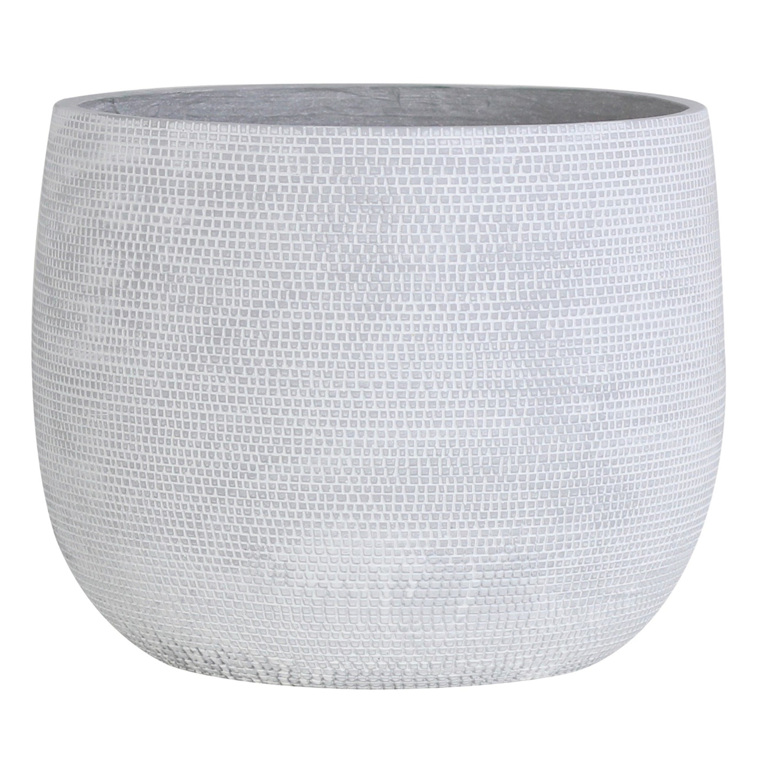 Olly & Rose Extra Large Plant Pot Patterned - Barcelona Off White Garden Planter - XL Flower Pot  - 40cm