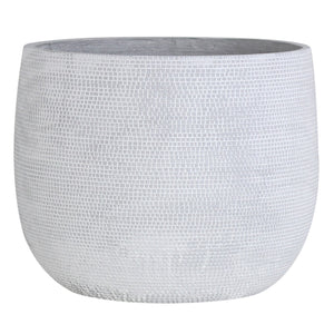 Olly & Rose Extra Large Plant Pot Patterned - Barcelona Off White Garden Planter - XL Flower Pot  - 40cm