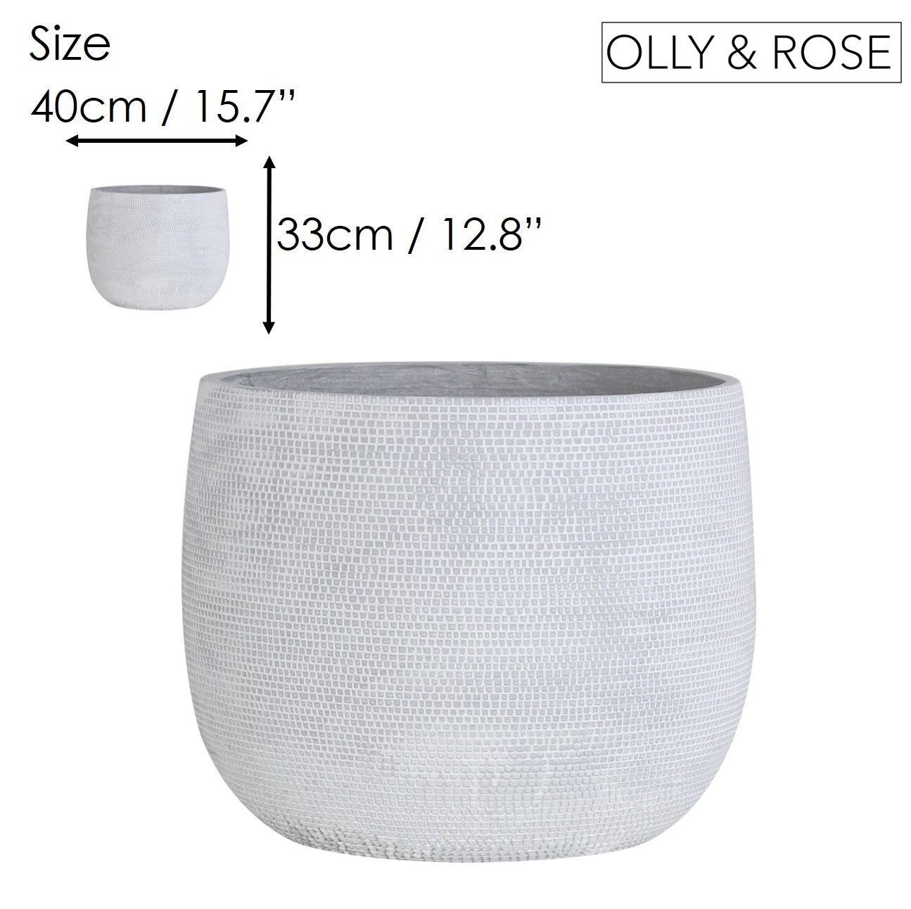 Olly & Rose Extra Large Plant Pot Patterned - Barcelona Gold Garden Planter - XL Flower Pot  - 40cm