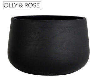 Olly & Rose Extra Large Plant Pot - Black Garden Planter - XL Flower Pot  - 46 cm 18 inch