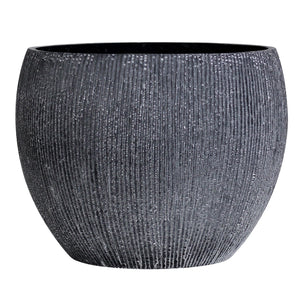 Olly & Rose Extra Large Plant Pot - Charcoal Garden Planter - Distressed Patterned XL Flower Pot  - 46cm