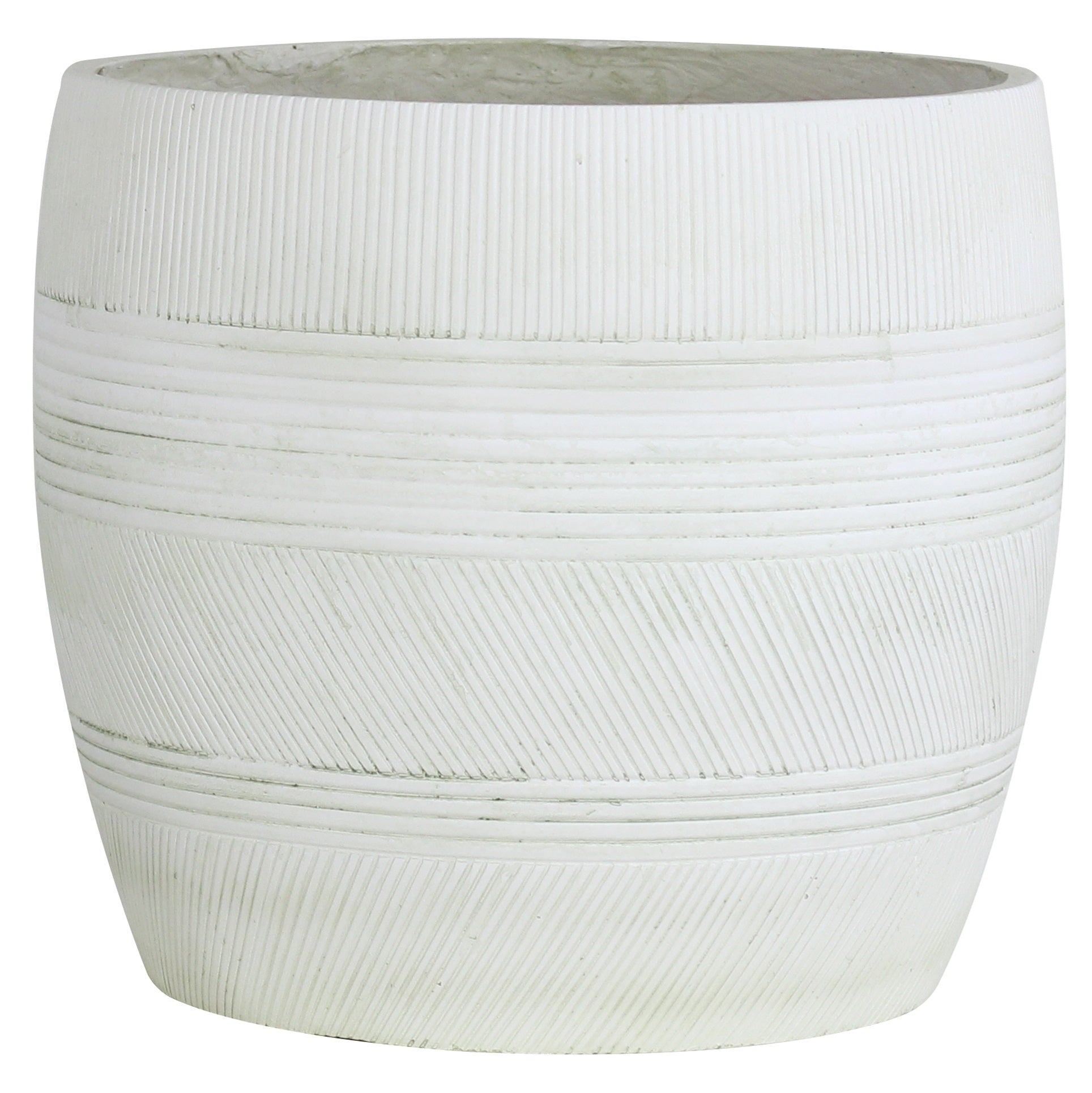 Olly & Rose Extra Large Plant Pot Patterned - Aged Off White Garden Planter - XL Flower Pot  - H 50cm D 44cm