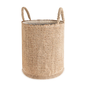 Olly & Rose Large Premium Woven Jute Handmade Storage and Laundry Basket with Liner 40cm x 50cm Large Baskets