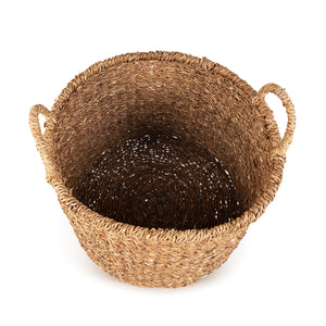 Olly & Rose Large Set 2 Premium Woven Seagrass Handmade Storage Baskets 45 and 40cm Diameter Large Baskets