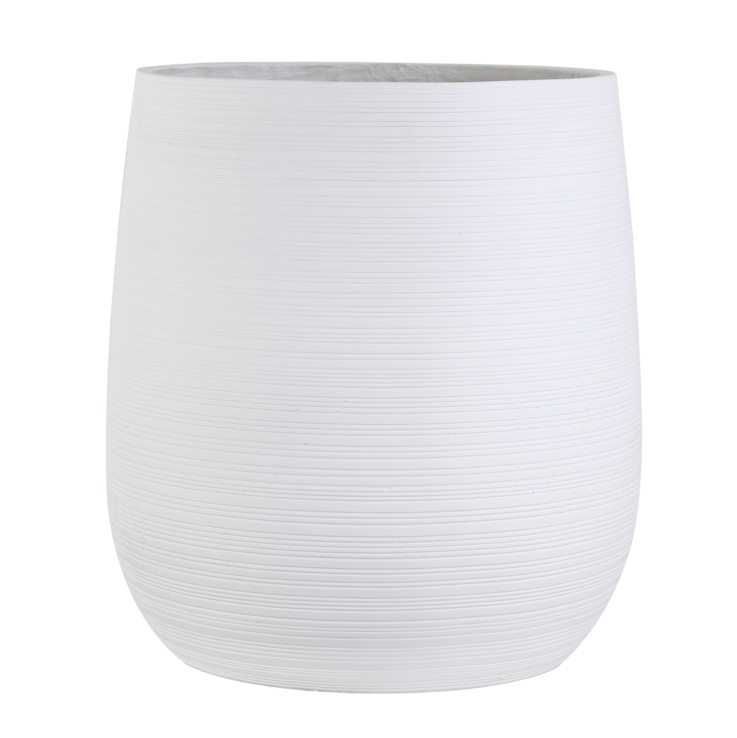 Olly & Rose Extra Large Plant Pot Patterned - Brushed White Garden Planter - XL Flower Pot  - H 50cm D 45cm