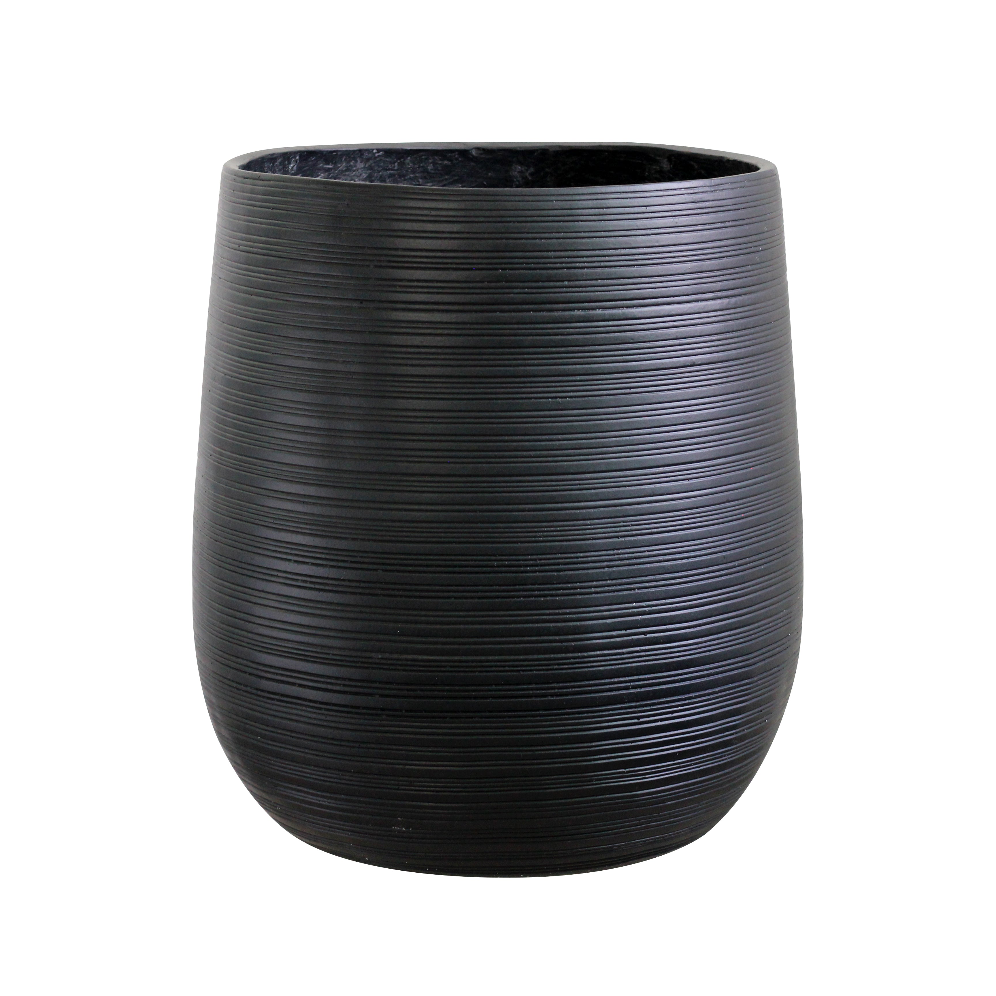 Olly & Rose Extra Large Plant Pot Patterned - Charcoal Black Garden Planter - XL Flower Pot  - H 50cm D 45cm