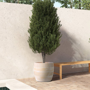 Olly & Rose Extra Large Plant Pot Patterned - Fibre Cement Terracotta Garden Planter - XL Flower Pot  - H 50cm D 44cm