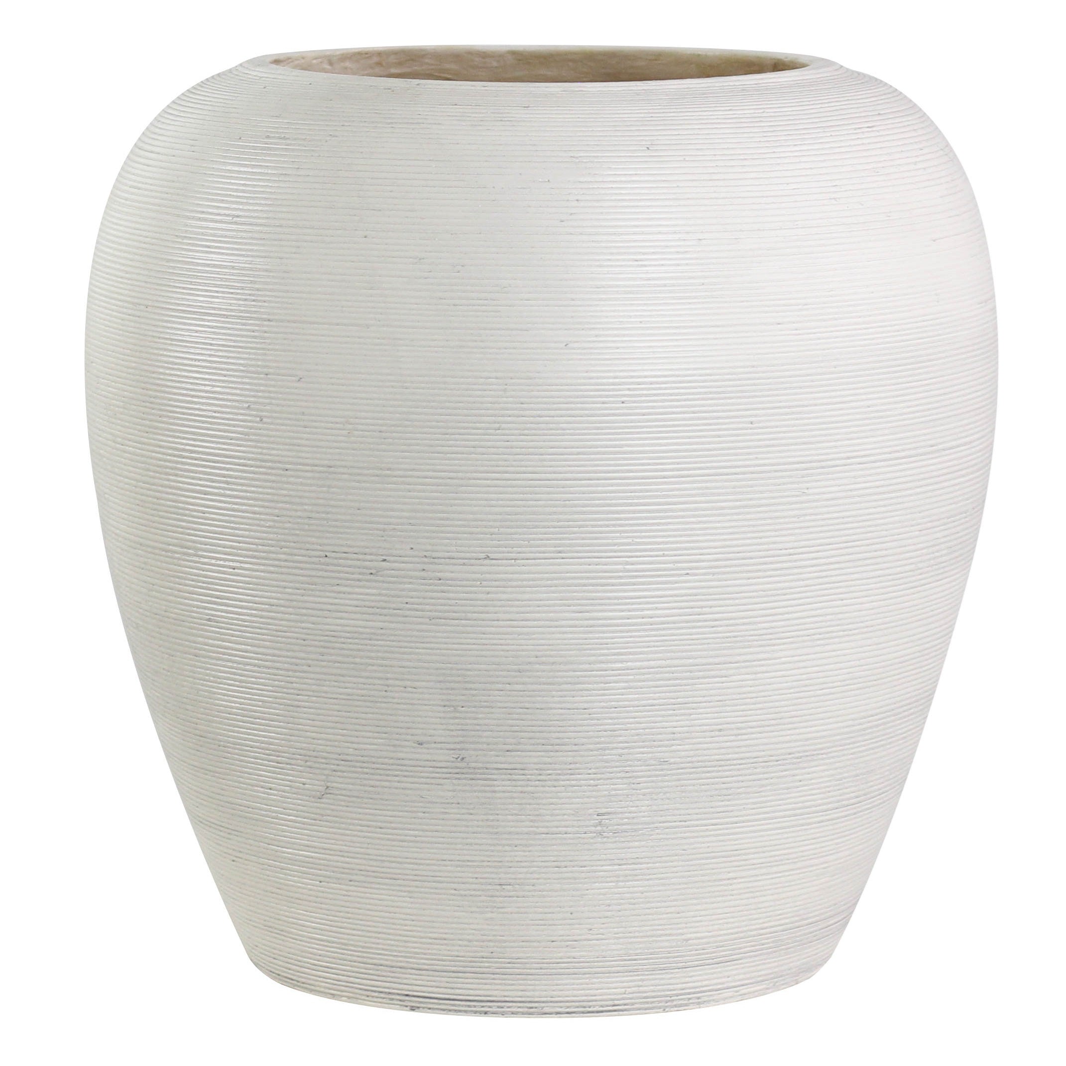 Olly & Rose Extra Large Indoor and Outdoor Planter - Aged White Vase Planter - 39cm XL