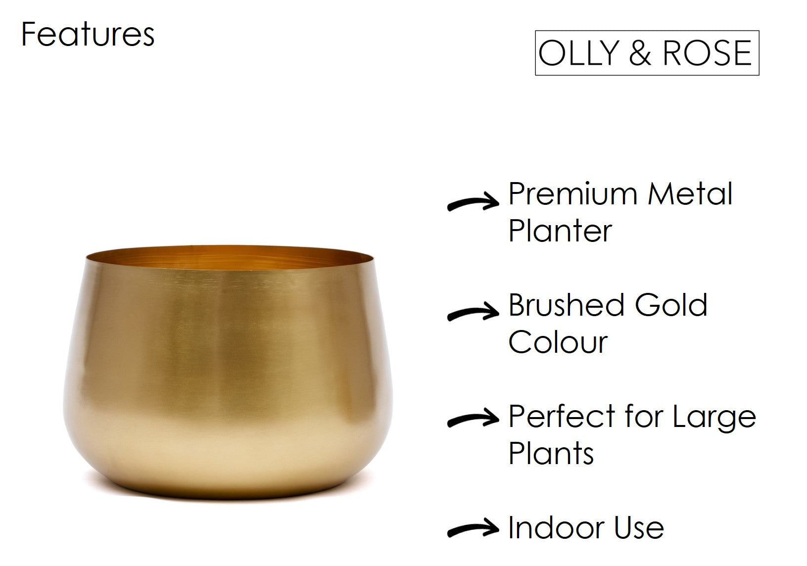 Marrakesh Extra Large Gold Bowl Planter 28cm 11 Inch