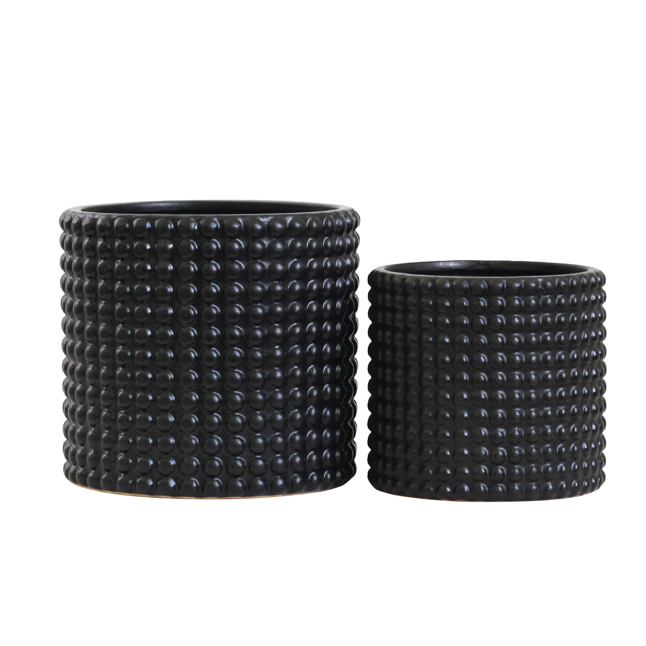 black bubble plant pot Milan Bubble Dot Pot Set