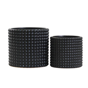 Milan Bubble Dot Pot Set - Matt Black