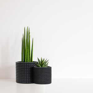 Milan Bubble Dot Pot Set - Matt Black