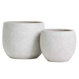 Barcelona Patterned Pot Set - Aged White