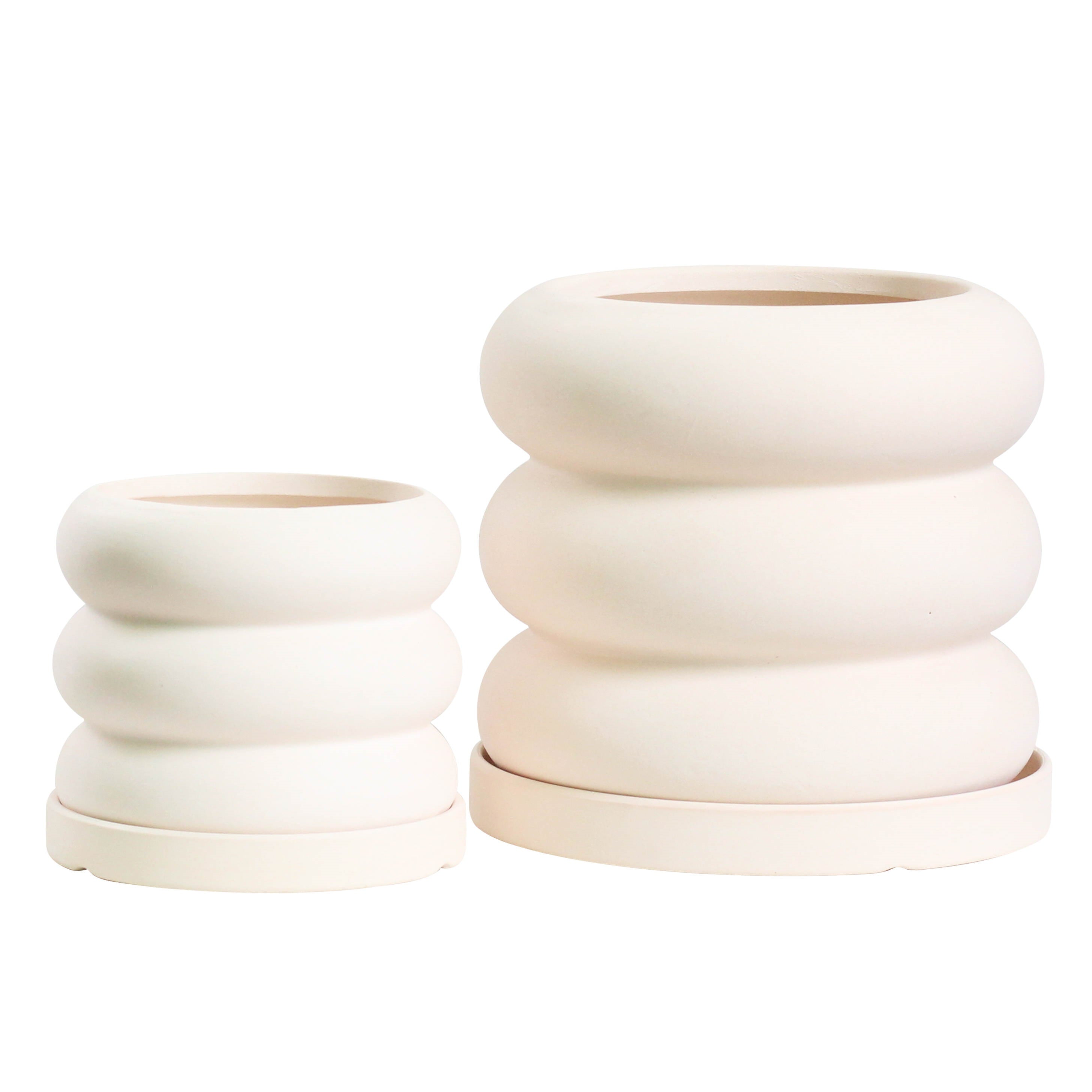 Lagos Triple Horizontal Cyclinder Bubble Pot Set 2 - Cream