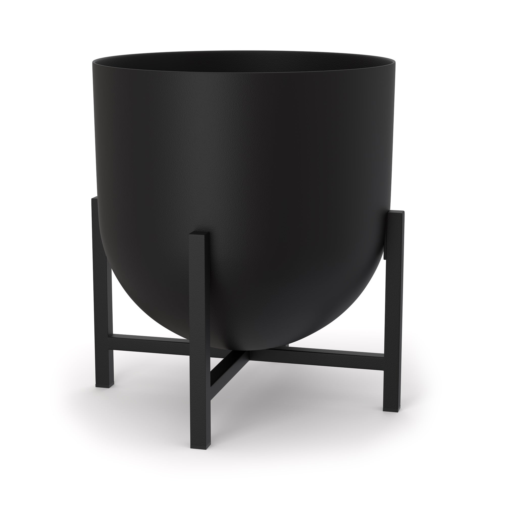 black plant stand with pot Lyon Black Plant Pot with Plant Stand
