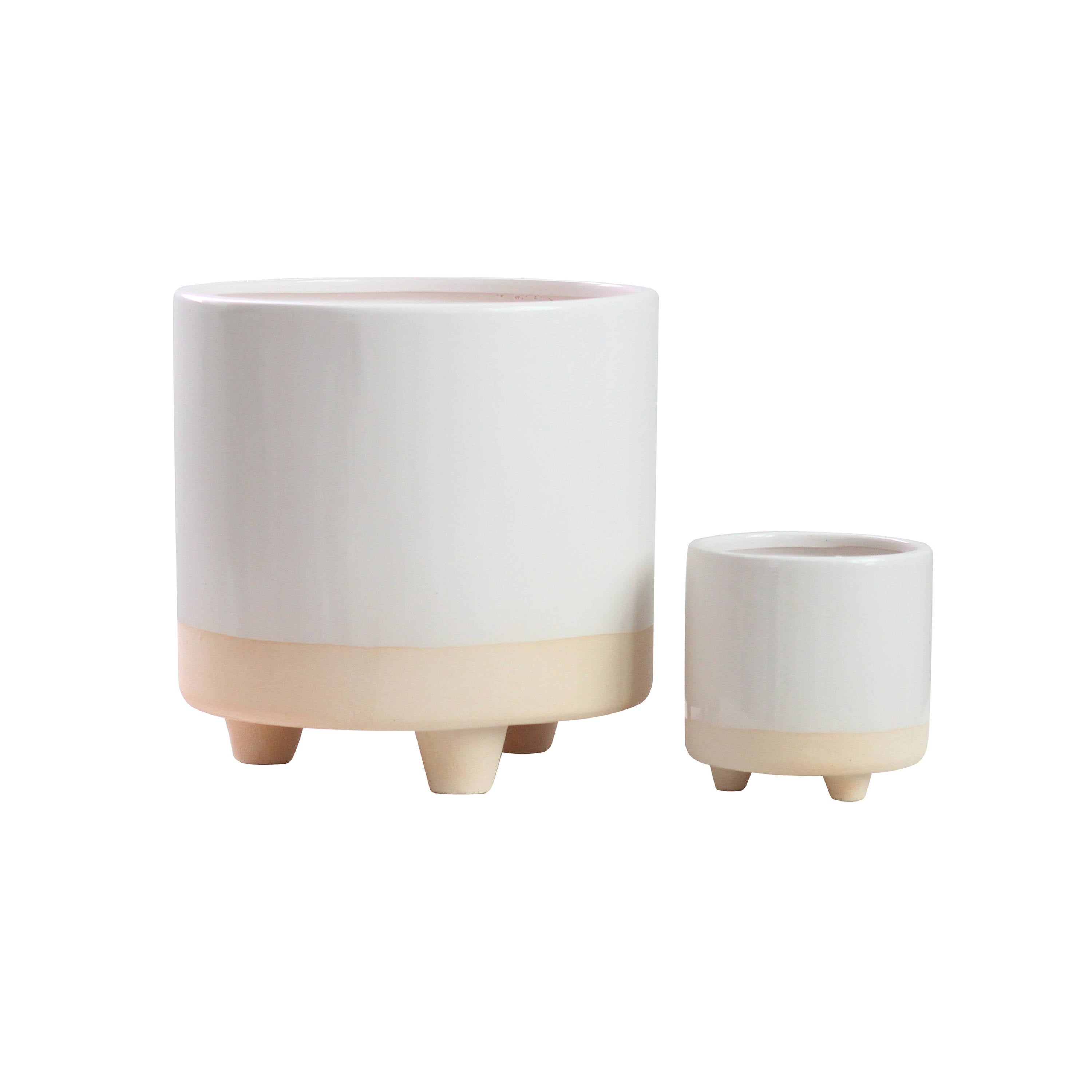 St Tropez White & Sand Pot Set with Legs