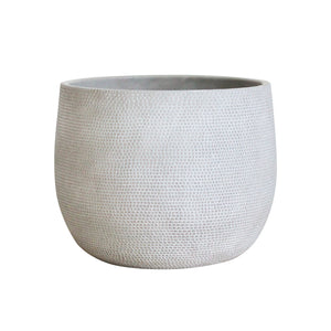 Barcelona Ceramic White Grey Plant Pot - Large - 25cm