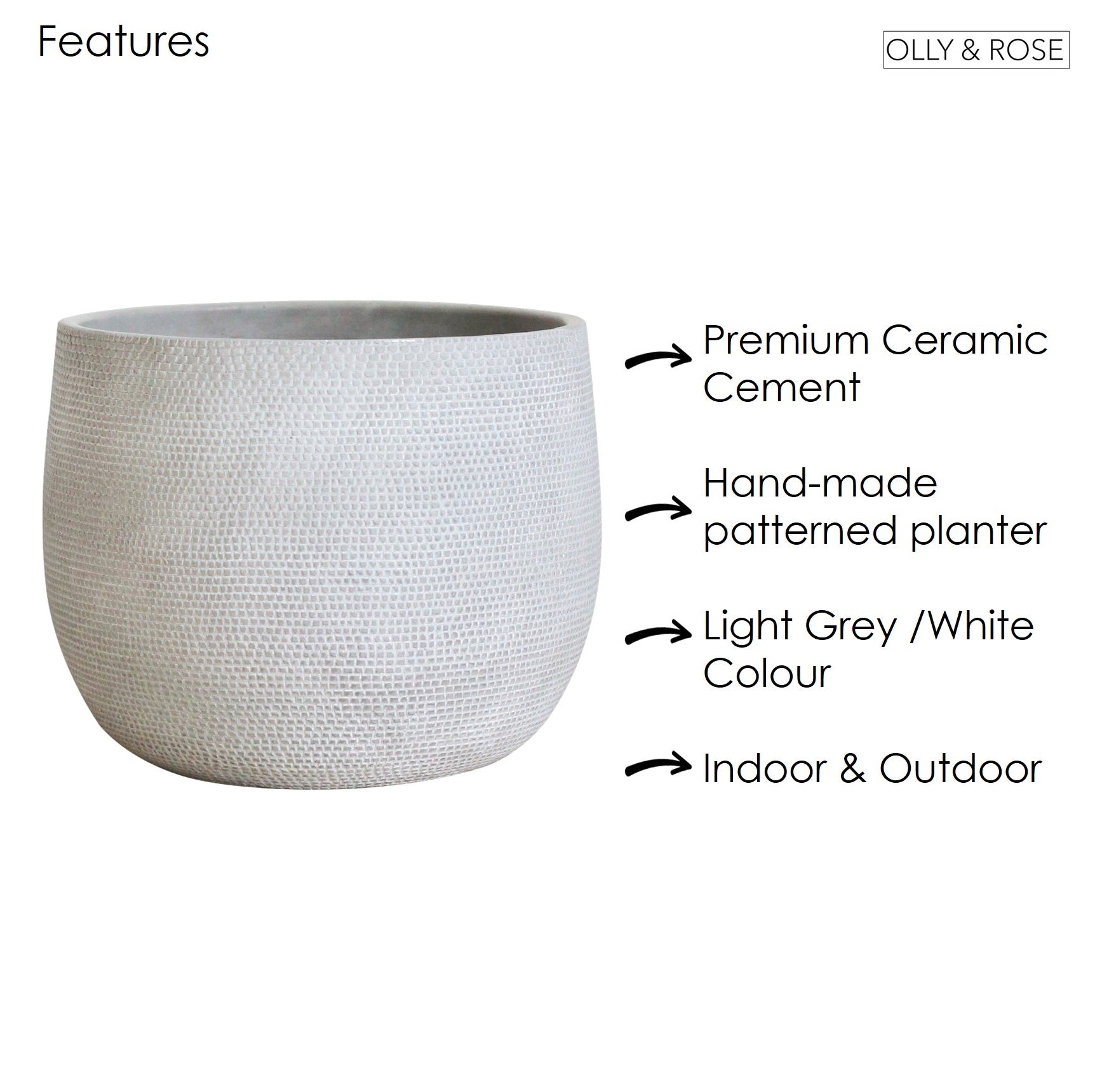 1 x RAW Customer Returns Olly Rose Barcelona Ceramic Plant Pot Large 2 –  Jobalots