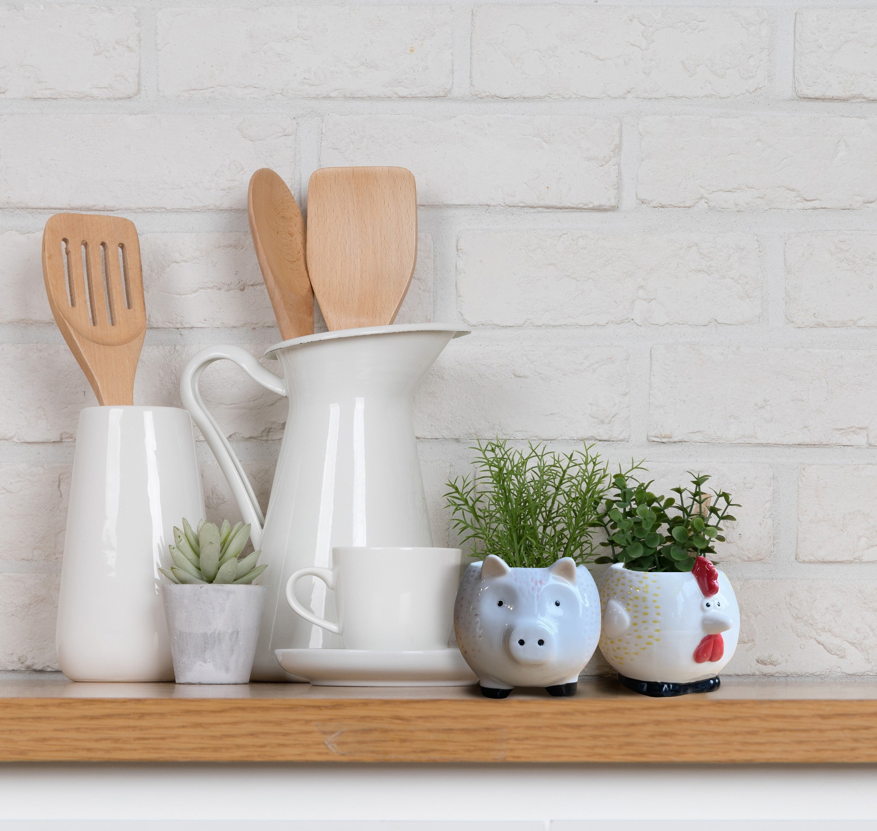 Chicken & Pig - Plant Pots - Set 2