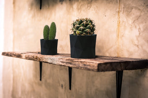 Geometric Plant Pots - Black Ceramic - Set 2