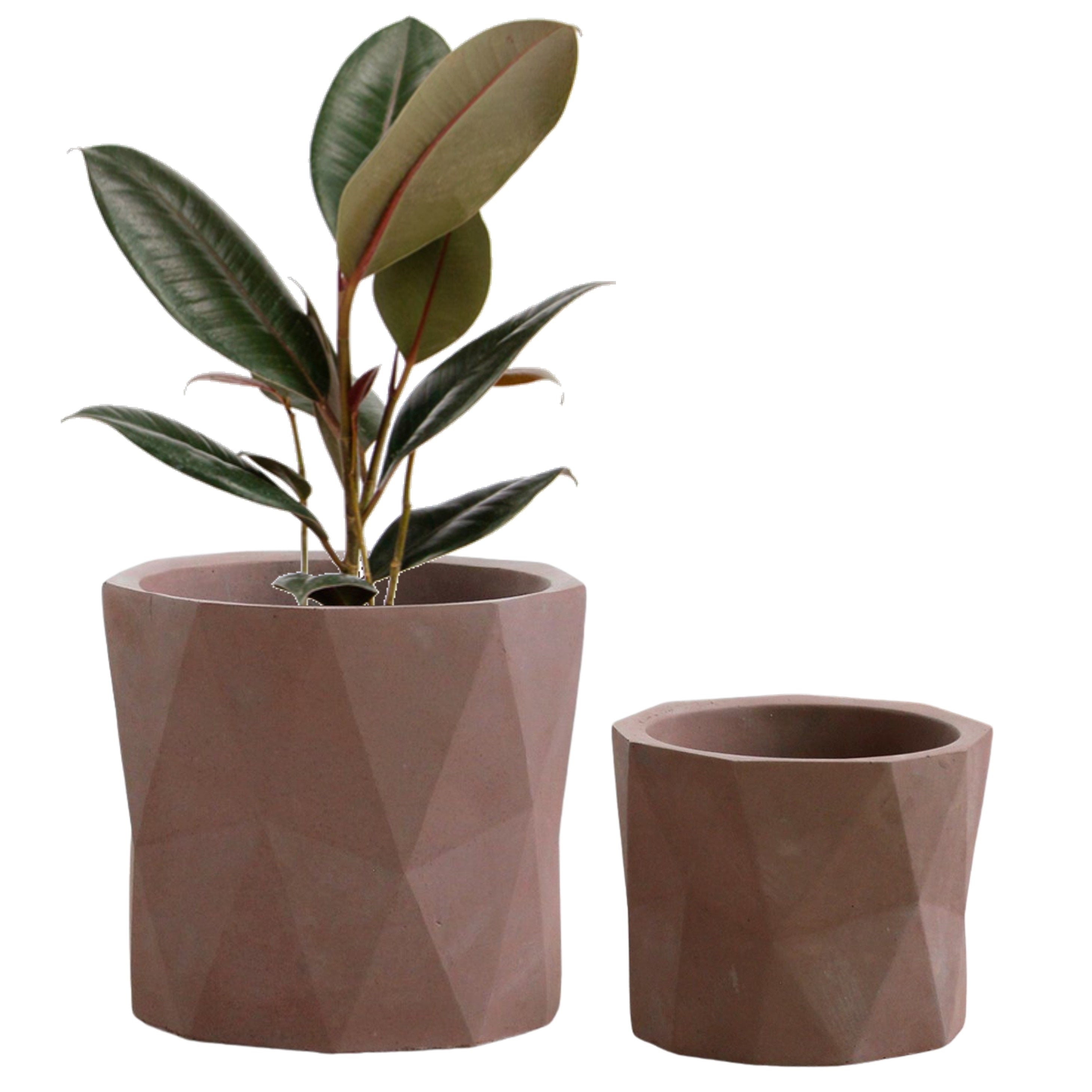 Geometric Plant Pots - Earth Pink Ceramic - Set 2