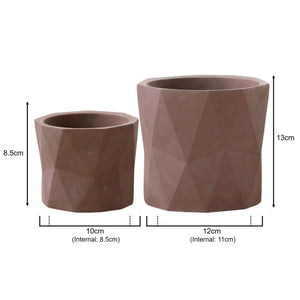 Geometric Plant Pots - Earth Pink Ceramic - Set 2