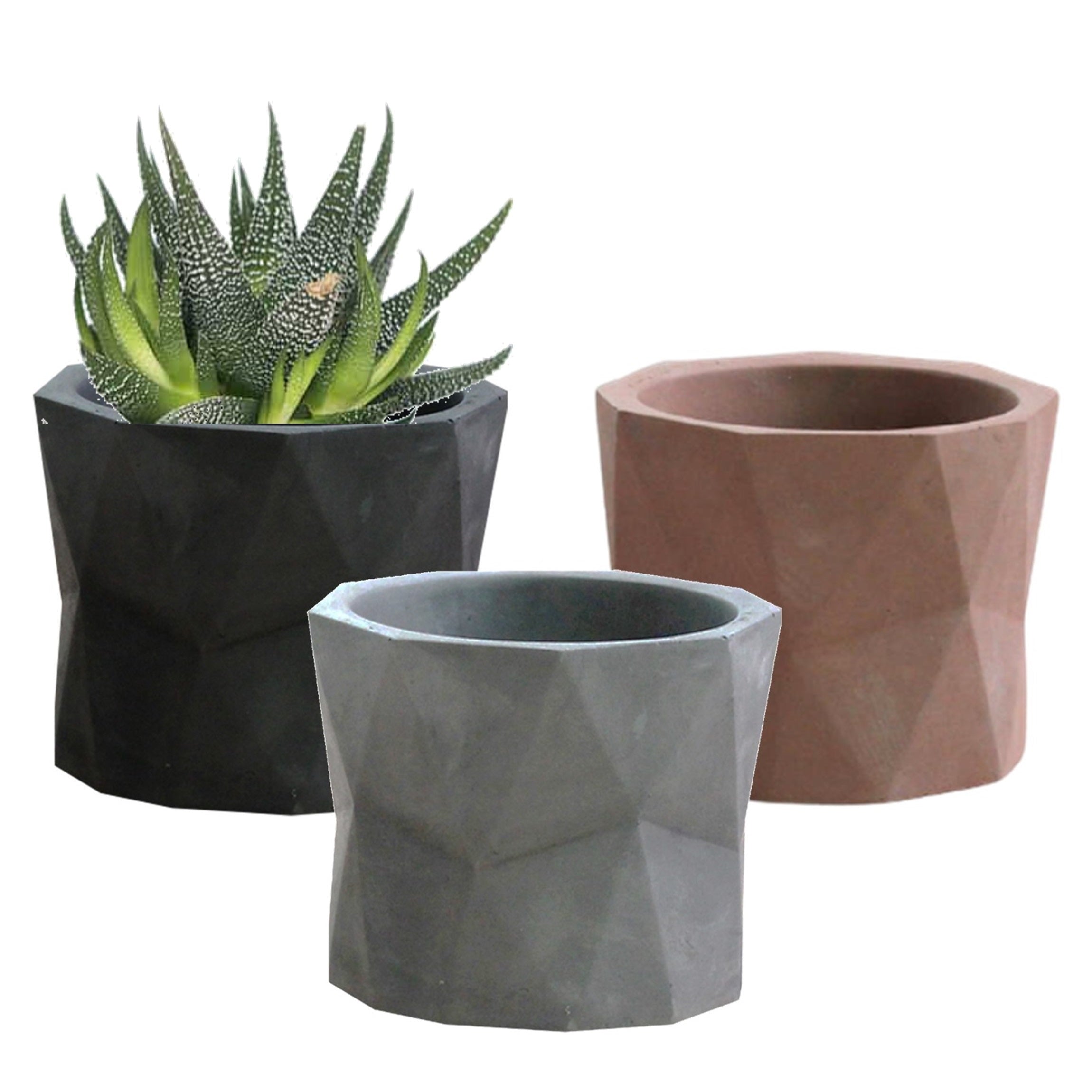 geometric plant pot Geometric Plant Pots - Earth Colours Ceramic