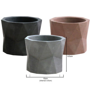 grey geometric plant pot Geometric Plant Pots - Earth Colours Ceramic