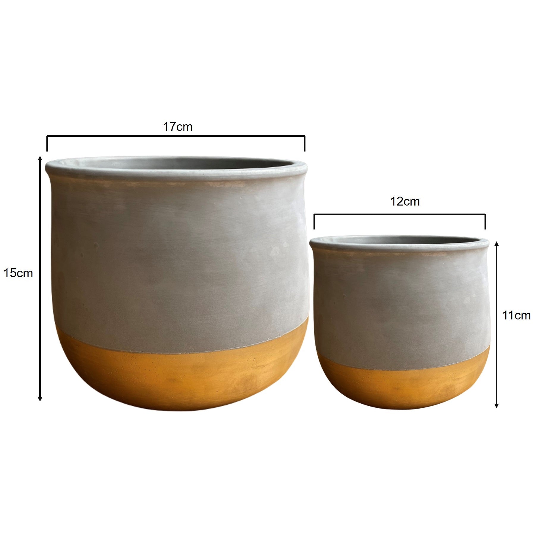  Olly & Rose Ceramic Cream Gold Plant Pot Set 2-6.8 and 5.5  Indoor Planters Cement Outdoor Flower Pots : Patio, Lawn & Garden