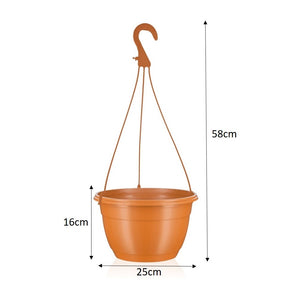 25cm Hanging Plant Pots - Terracotta - Set 3