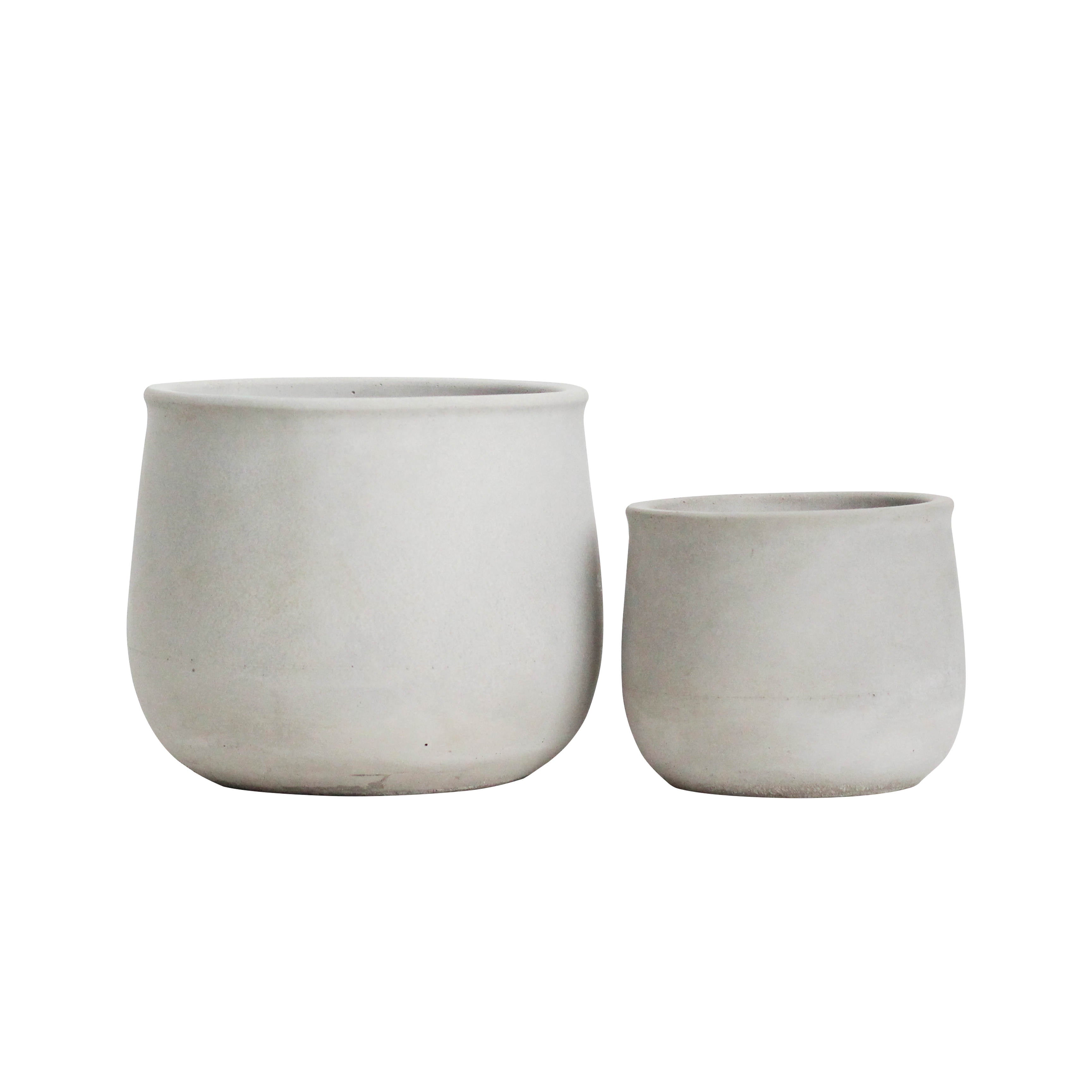 Mykonos Natural Curved Ceramic Plant Pots - Set 2