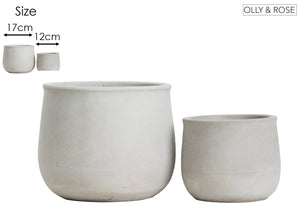 Mykonos Natural Curved Ceramic Plant Pots - Set 2