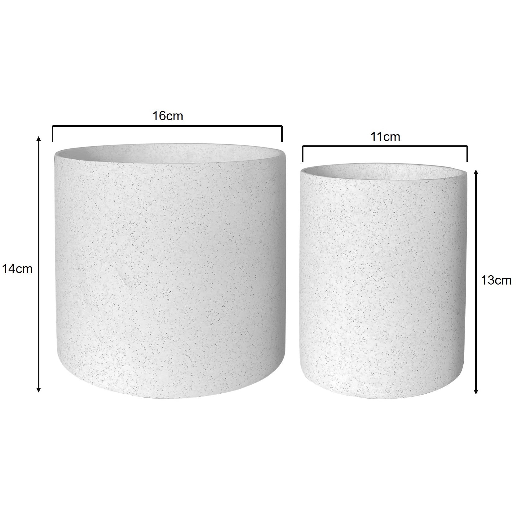 Speckled White Clay Plant Pots - Set 2