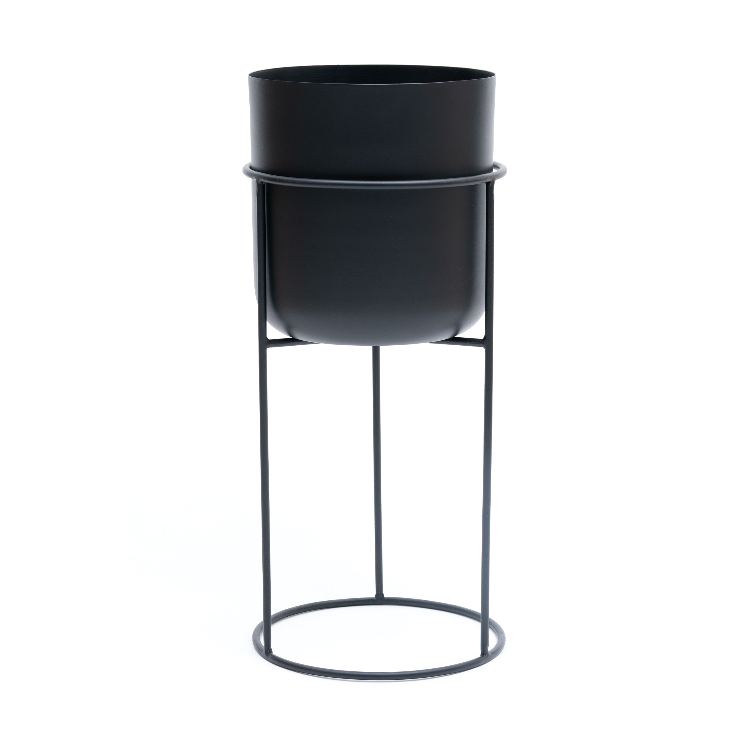 black plant pot and stand Marrakesh Tall Black Plant Stand with Plant Pot