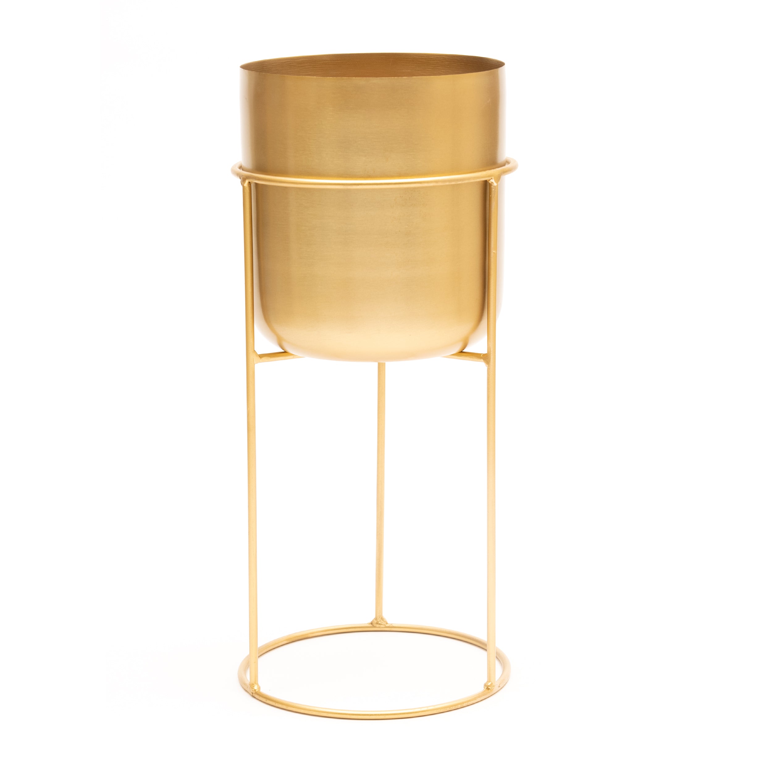 tall gold plant stand indoor Marrakesh Tall Gold Plant Stand with Plant Pot