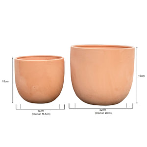 Terracotta Plant Pots - Set 2 - 22 and 17cm